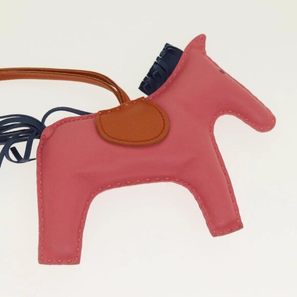 HERMES Rodeo Charm Leather Pink Auth - Picture 11 of 14
